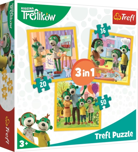 Puzzle Treflíci 3 en 1 – estar juntos es genial (20, 36, 50 piezas)