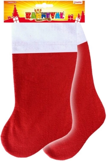 Calcetín navideño de fieltro rojo