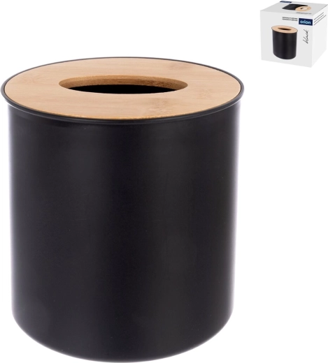 Papelera cosmética de plástico y bambú Black
