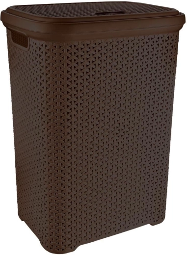 Cesto de ropa de plástico 55 l marrón
