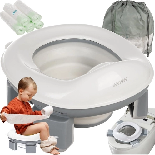 Orinal infantil de viaje 2 en 1 KRUZZEL – orinal plegable y reductor para WC