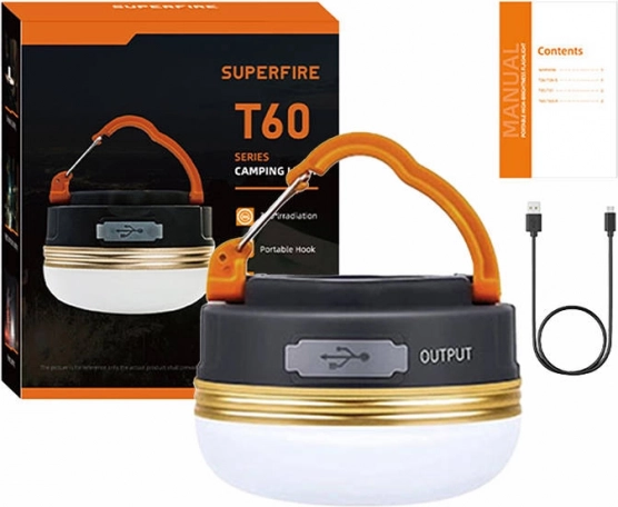 Lámpara de camping SuperFire T60