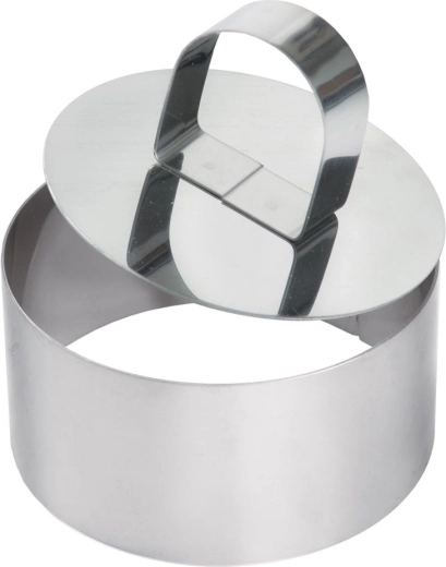 Aro moldeador de cocina de acero inoxidable con prensador, 8 cm
