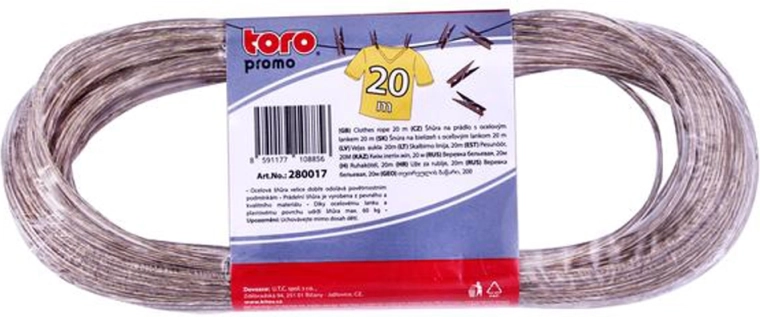 Cuerda para tender con cable de acero Toro 20 m