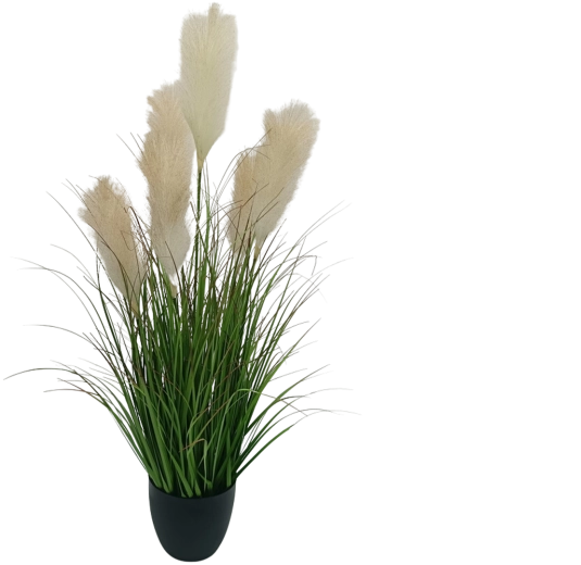 Hierba de la pampa artificial en maceta, color beige, 105 cm Garden Line
