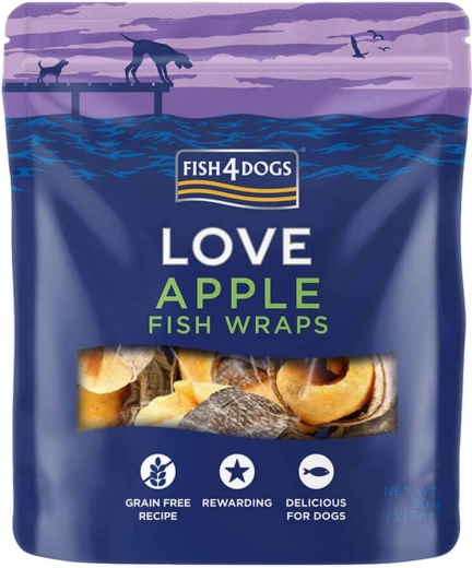 Fish4Dogs premios para perros rollitos de pescado con manzana 90 g