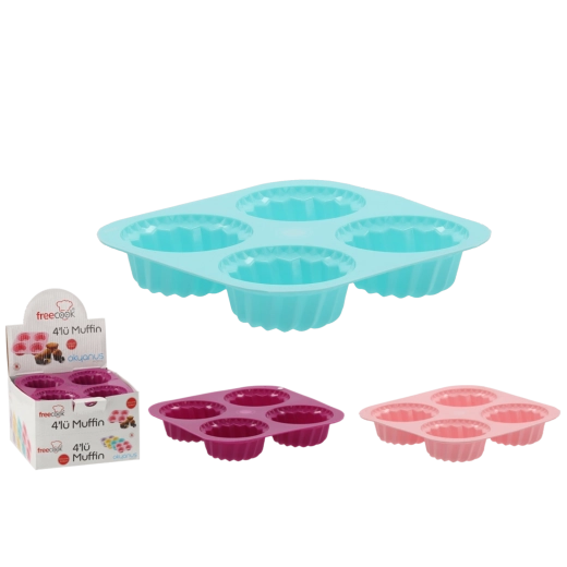 Molde de silicona para muffins, 4 uds