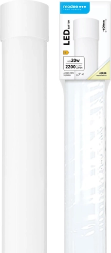 Luminaria LED tipo batten Modee 20 W, 600 mm, 2200 lm, blanco neutro, IP20
