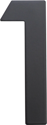 Número de casa 1, 75 mm, acero inoxidable, negro mate