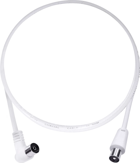 Cable coaxial de antena Solight 3C2V con conectores combinados, 2 m, blanco