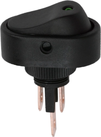 Interruptor basculante negro con LED verde