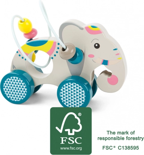 Small foot elefante de madera con ruedas jungle