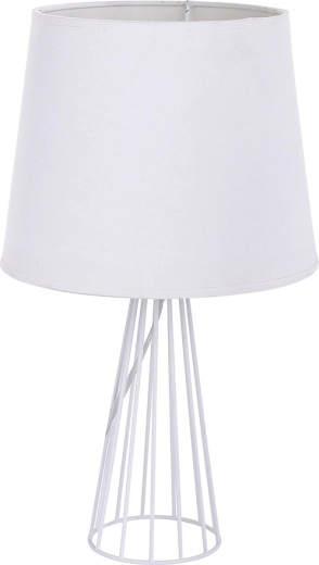 Lámpara de mesa blanca con base metálica de rejilla 40 cm