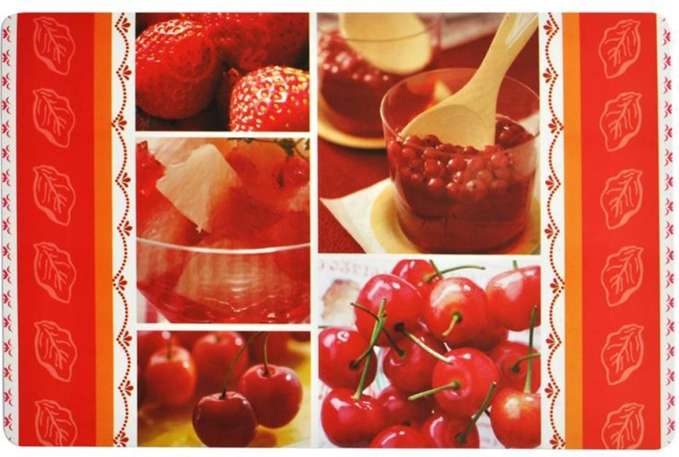 Mantel individual de plástico TORO con motivo de frutas 43 × 28 cm, mix de diseños
