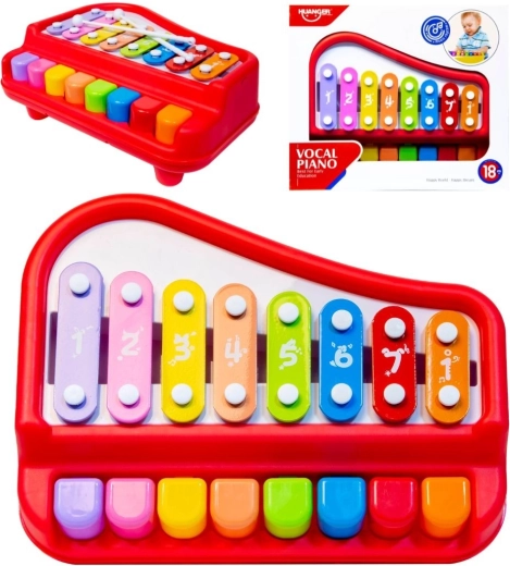 Huanger piano vocal – organito infantil y xilófono rojo - 1 pieza