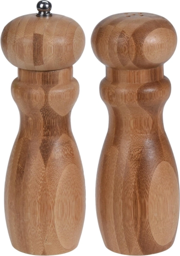 Juego de bambú de molinillos para pimienta y sal 16,4 × 5,3 cm, 2 piezas