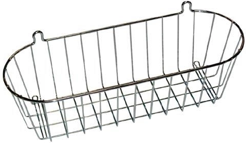 Estantería de baño colgante POCKET, ovalada, cromada, 35 × 13 × 11 cm