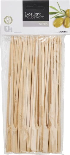 Brochetas de bambú para parrilla con mango 20 cm (50 uds)