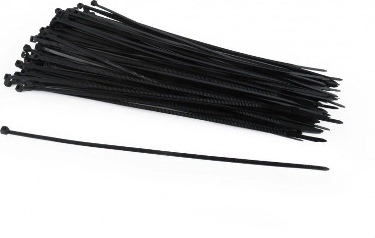Bridas de nylon negras de 25 cm × 3,6 mm - 100 unidades