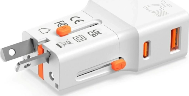Carga rápida de 25 W con USB‑C PD y USB‑A QC