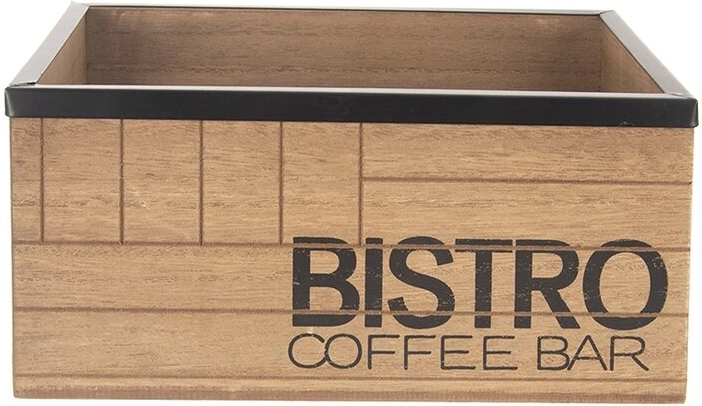 Fabricación resistente: madera natural y borde metálico