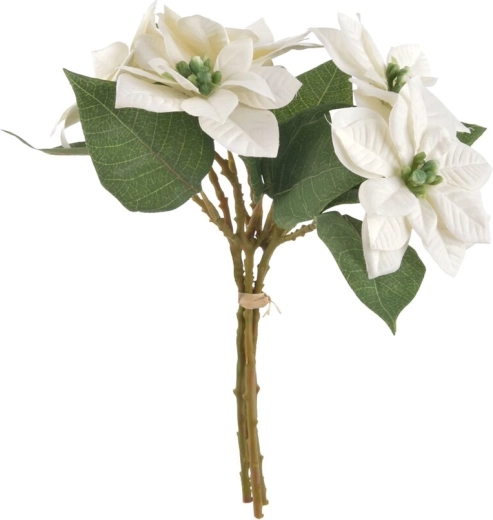 Rosa artificial decorativa UH navideña blanca 30 cm