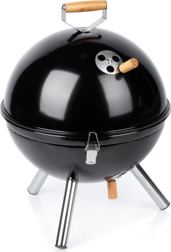 Parrilla redonda portátil Vilde de carbón con tapa 31 × 31 × 41 cm