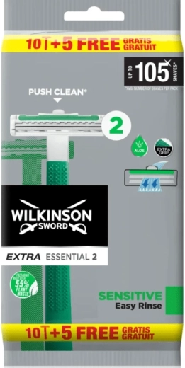 Wilkinson Extra Essential 2 Sensitive maquinilla de afeitar desechable 15 uds