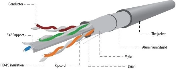 Cable FTP cat 6, 100 m gris