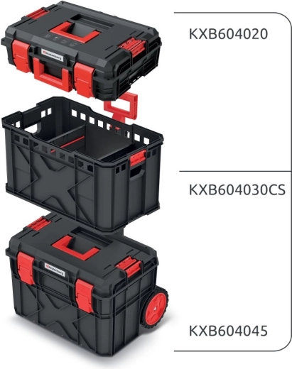 Juego de maletines para herramientas y organizadores X BLOCK PRO, 546 × 380 × 970 mm, negro