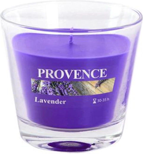 Vela perfumada en vaso de vidrio lavanda PROVENCE 35 horas
