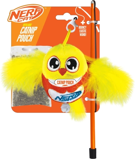 Nerf Cat pajarito de peluche con cascabel en varita 9 cm