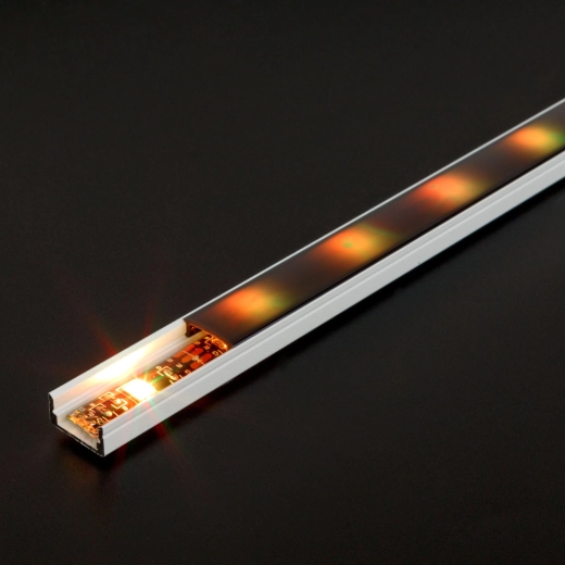 Perfil de aluminio blanco en U para tira LED 1000 × 17 × 8 mm
