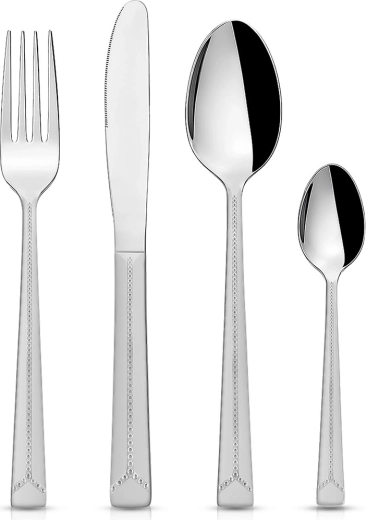 Juego de cubiertos de acero inoxidable para 6 personas, 24 piezas