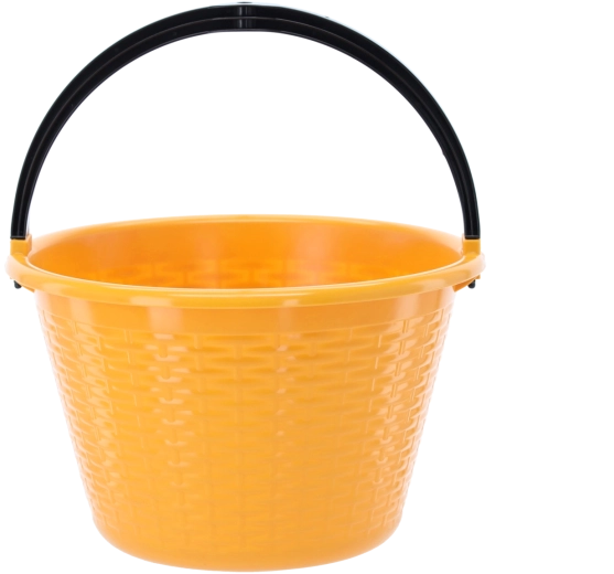 Cubo redondo de plástico de 15 l con asa resistente