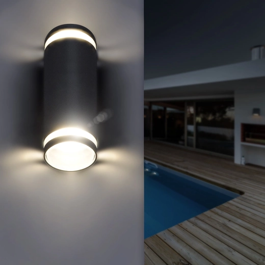 Luz hacia arriba y abajo para una iluminación efectiva de la pared