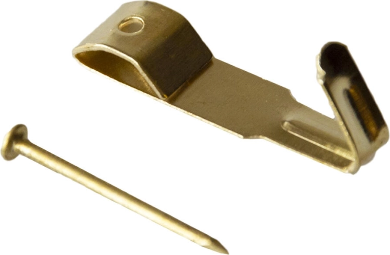 Gancho metálico para pared IXA tamaño 1, latonado, 250 uds.