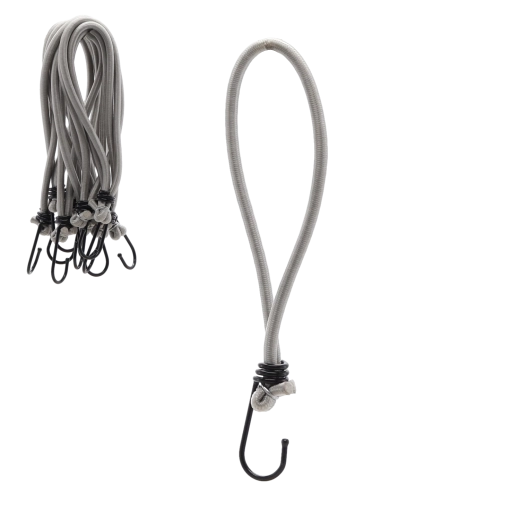 Juego de gomas elásticas de sujeción con ganchos 25 cm, diámetro 6 mm (25 uds.)