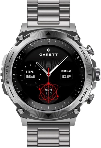 Reloj inteligente Garett Atom – acero plateado