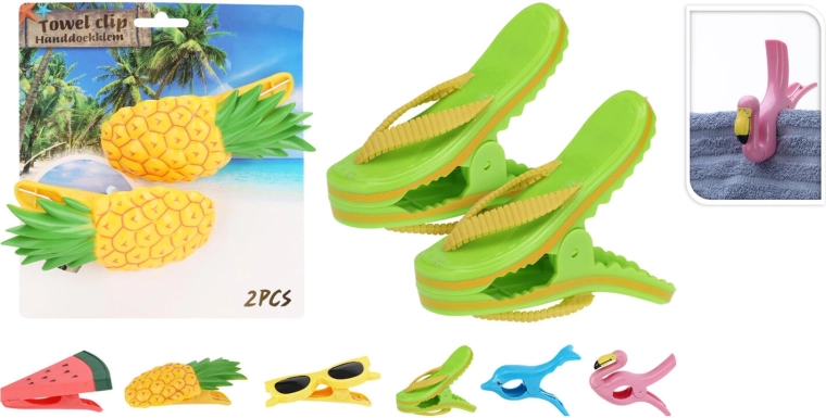 Pinzas para toalla de playa – mix de diseños (2 uds)