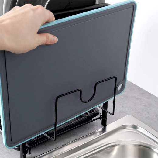 Soporte para tabla de cortar y cesta para cubiertos