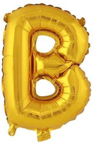 Globo de foil letra B 30 cm dorado