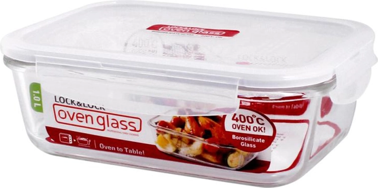 Fuente de horno de vidrio con tapa Lock 1 l de vidrio borosilicato