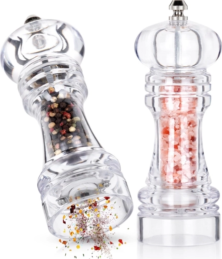 Molinos acrílicos para sal y pimienta 16 cm, set de 2 uds.