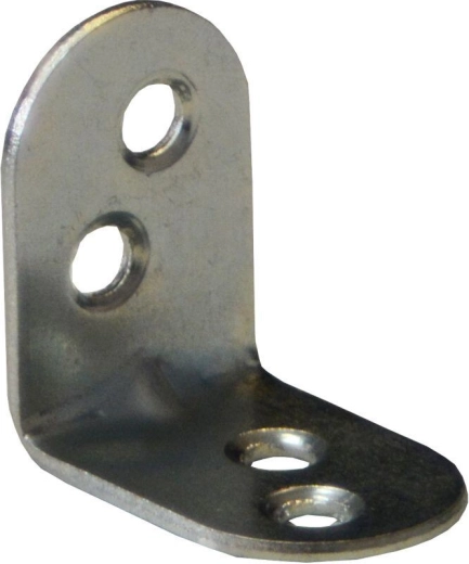 Escuadra de montaje con nervadura 25 × 18 × 1,5 mm, galvanizada, blanca (15 uds)
