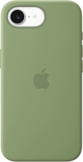 Funda de silicona con MagSafe para iPhone 17e – verde musgo claro
