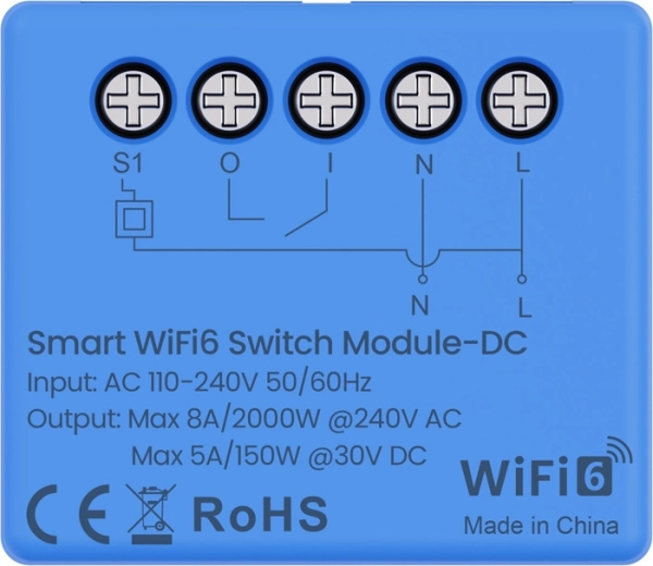 Módulo de conmutación inteligente Avatto Wi‑Fi 6 WSM20DC