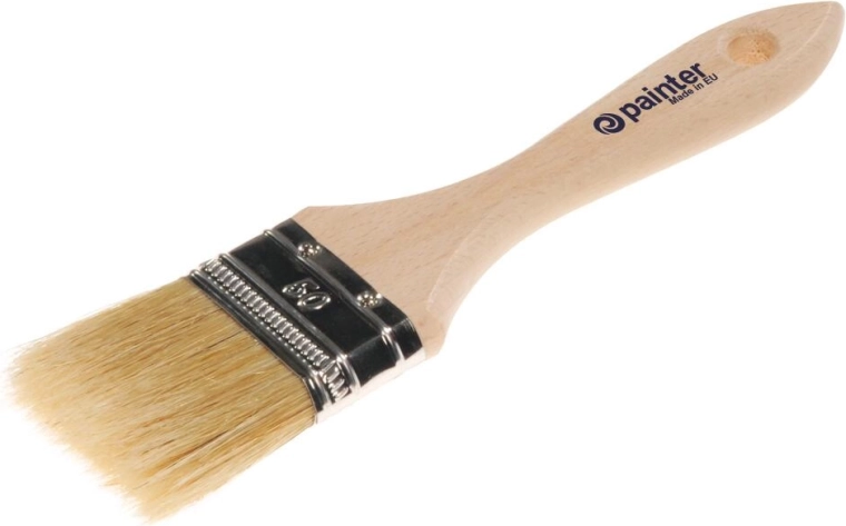 Brocha plana de pintura de 25 mm con mango de madera