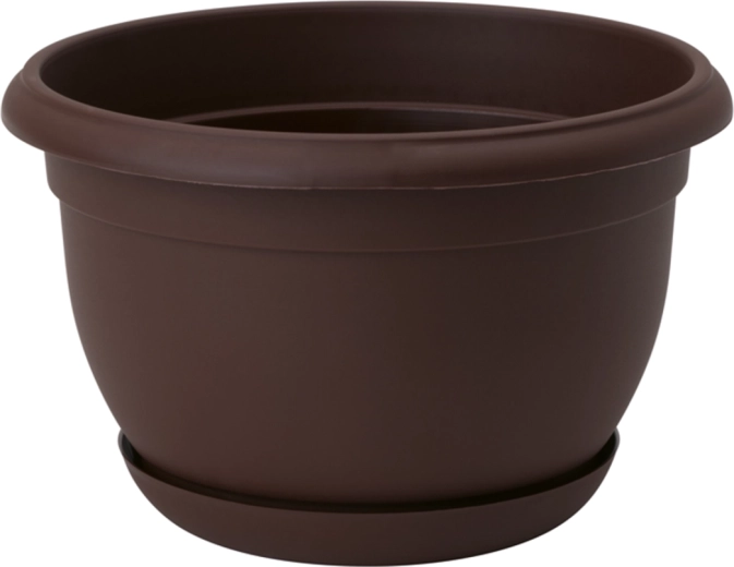 Maceta Malta 21 cm marrón con plato integrado