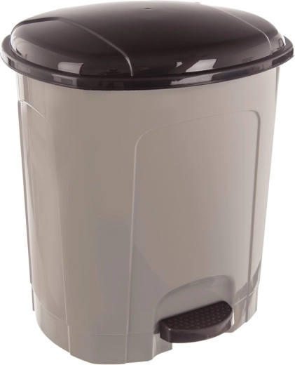 Cubo de basura con pedal de plástico UH 11,5 l, marrón café